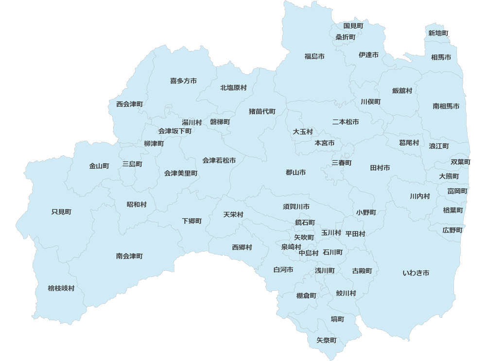 福島県日本エアコンクリーニング協会員配置図