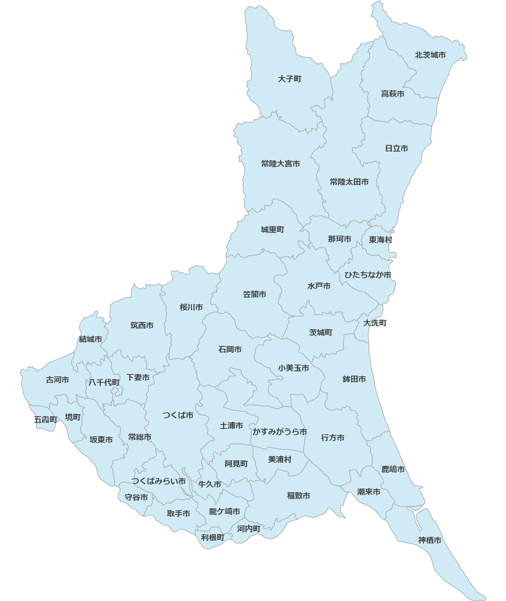 茨城県日本エアコンクリーニング協会員配置図