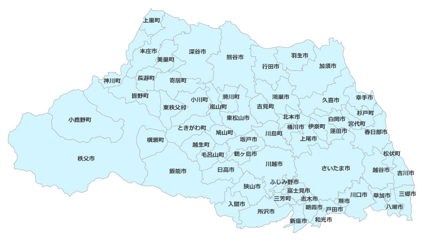 さいたま市日本エアコンクリーニング協会員配置図