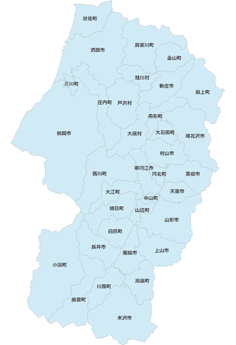 山形県日本エアコンクリーニング協会員配置図