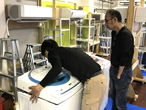 日本エアコンクリーニング協会　第6回縦型洗濯機分解研修会の様子