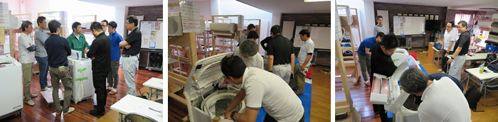縦型洗濯機分解研修会　開催風景