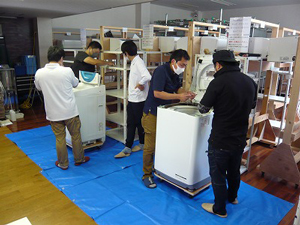 日本エアコンクリーニング協会　第15回縦型洗濯機分解研修会の様子