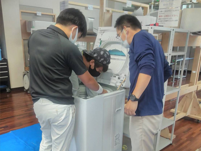 日本エアコンクリーニング協会　第17回縦型洗濯機分解研修会の様子
