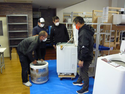 日本エアコンクリーニング協会　第20回縦型洗濯機分解研修会の様子