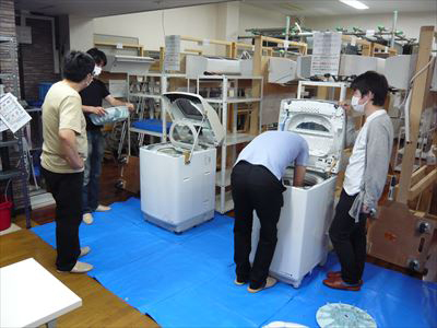 日本エアコンクリーニング協会　第27回縦型洗濯機分解研修会の様子