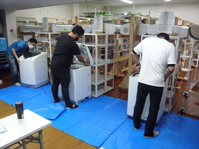 日本エアコンクリーニング協会　第28回縦型洗濯機分解研修会の様子