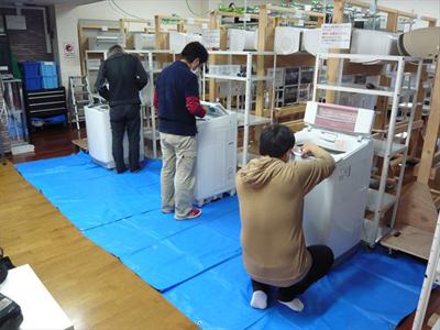 日本エアコンクリーニング協会　第34回縦型洗濯機分解研修会の様子