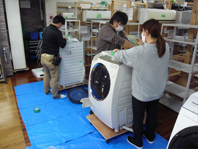 日本エアコンクリーニング協会　第15回ドラム式洗濯機分解研修会の様子