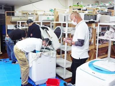 日本エアコンクリーニング協会　第40回縦型洗濯機分解研修会の様子