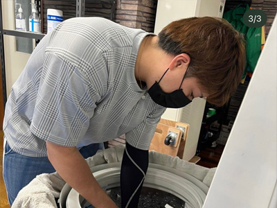 日本エアコンクリーニング協会　第47回縦型洗濯機分解研修会の様子