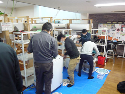 日本エアコンクリーニング協会　第51回縦型洗濯機分解研修会の様子