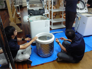 日本エアコンクリーニング協会　第58回縦型洗濯機分解研修会の様子