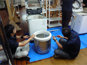 日本エアコンクリーニング協会 第58回縦型洗濯機分解研修会の様子