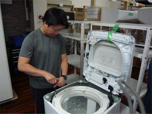 日本エアコンクリーニング協会　第59回縦型洗濯機分解研修会の様子