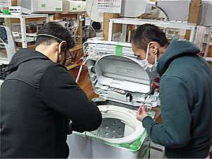 日本エアコンクリーニング協会　第70回縦型洗濯機分解研修会の様子