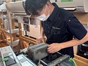 日本エアコンクリーニング協会　第60回ドラム式洗濯機分解研修会の様子